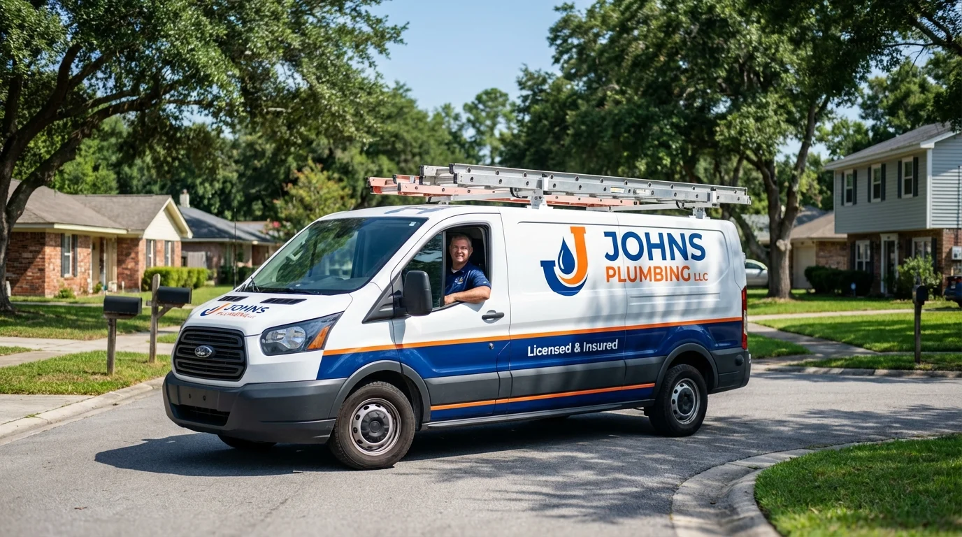 Johns Plumbing LLC service van in Avila Beach, CA