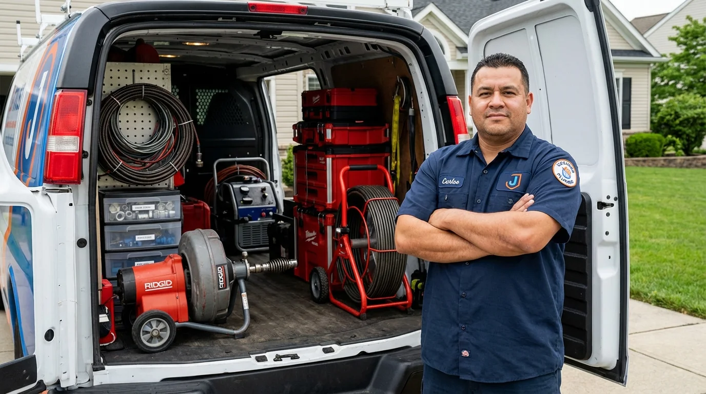 Professional drain cleaning equipment and Johns Plumbing LLC plumber in Avila Beach
