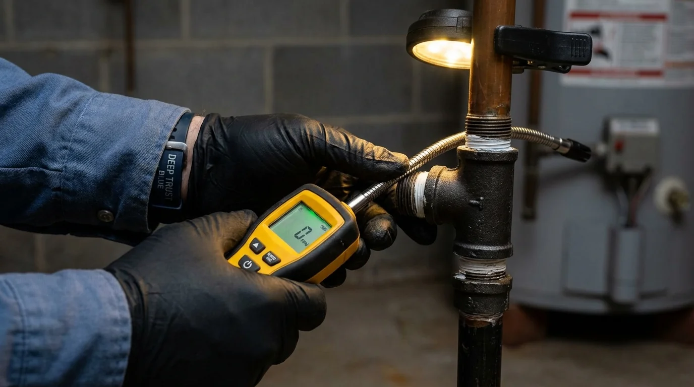 Gas leak detection with electronic sniffer by Johns Plumbing LLC in Avila Beach