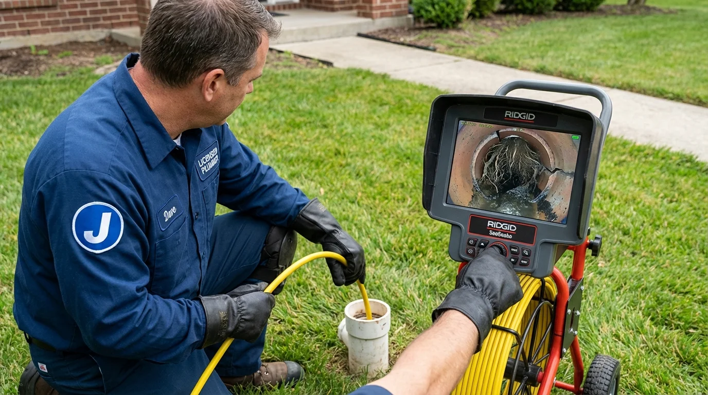 Sewer camera inspection being performed by Johns Plumbing LLC in Avila Beach
