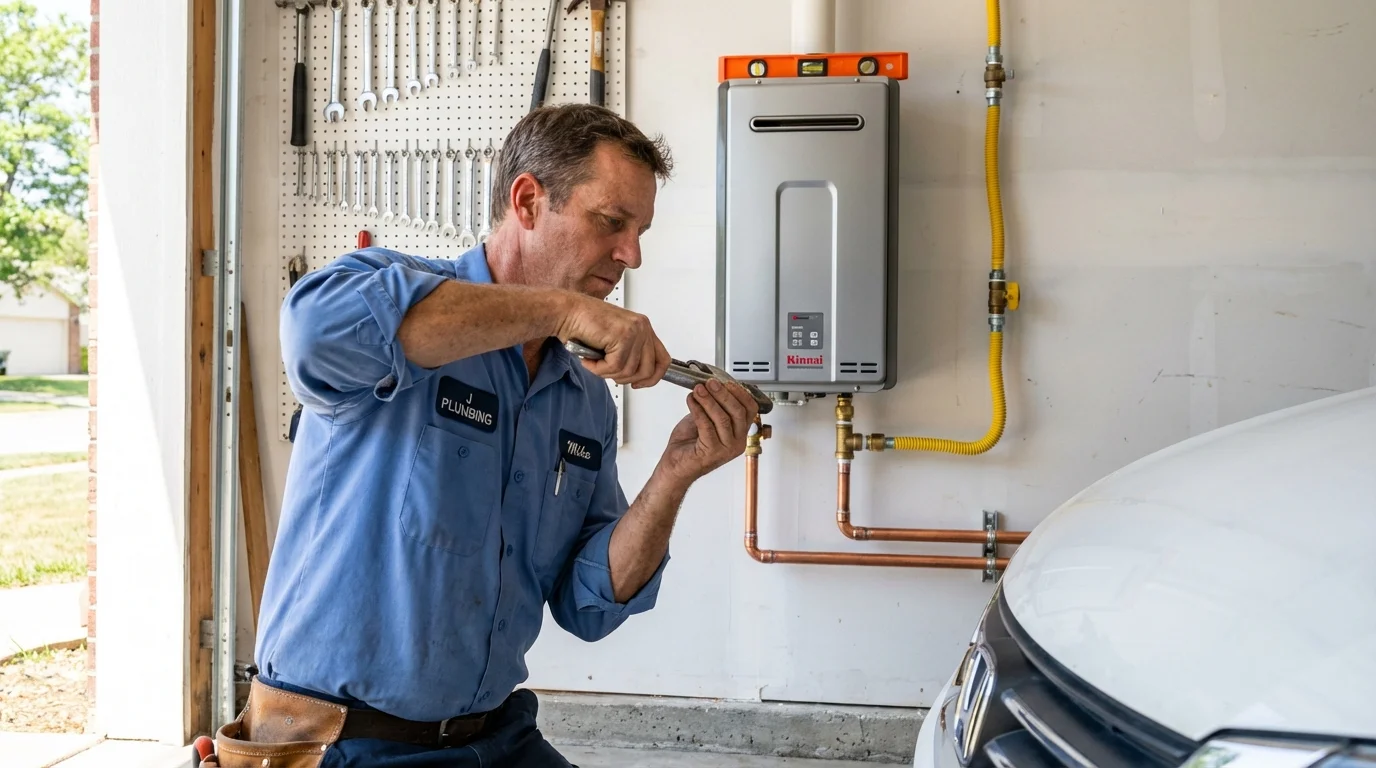 Tankless water heater installation by a Johns Plumbing LLC plumber in Avila Beach